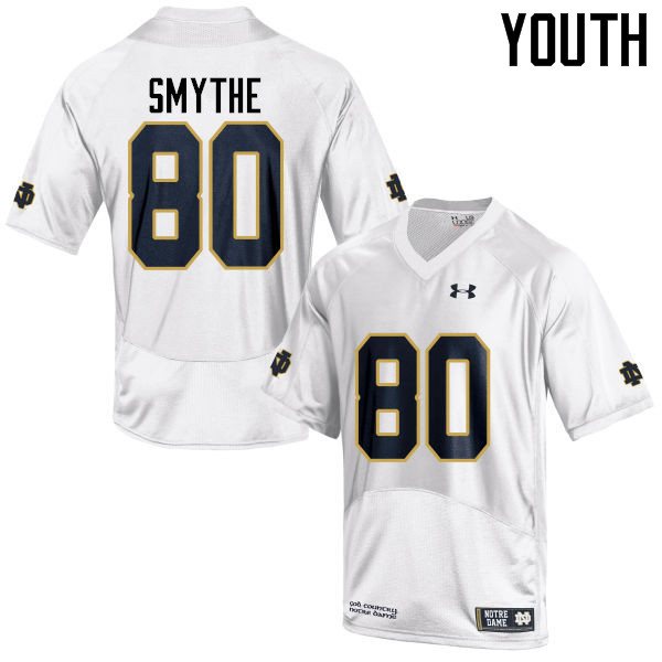 Youth NCAA Notre Dame Fighting Irish #80 Durham Smythe Stitched College Under Armour Authentic White Football Jersey ZV10S37SM